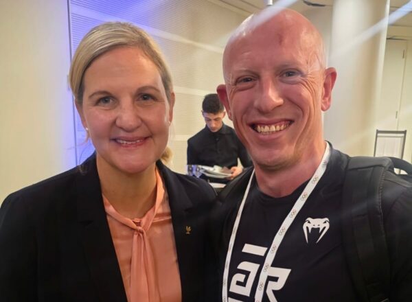 IFMA Athletes’ Commission Chair Lennert Swart Meets Incoming IOC President Kirsty Coventry at IAF 2025